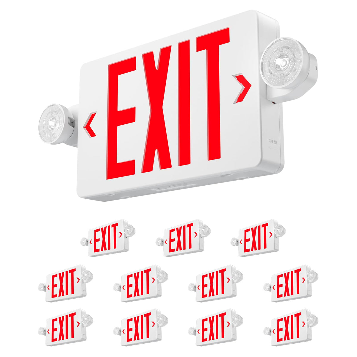 Amico exit sign dual-led-heads front view for clear exit guidance