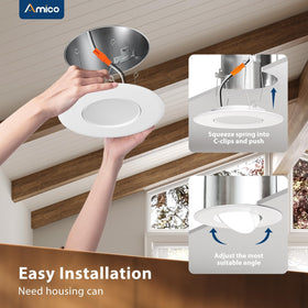 Amico eyeball downlight offers smooth 10–100% dimming.