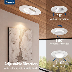 Amico eyeball downlight delivers energy-saving 950 lumens from 10W.