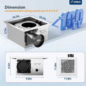 Amico fan installation brackets provided for secure mounting
