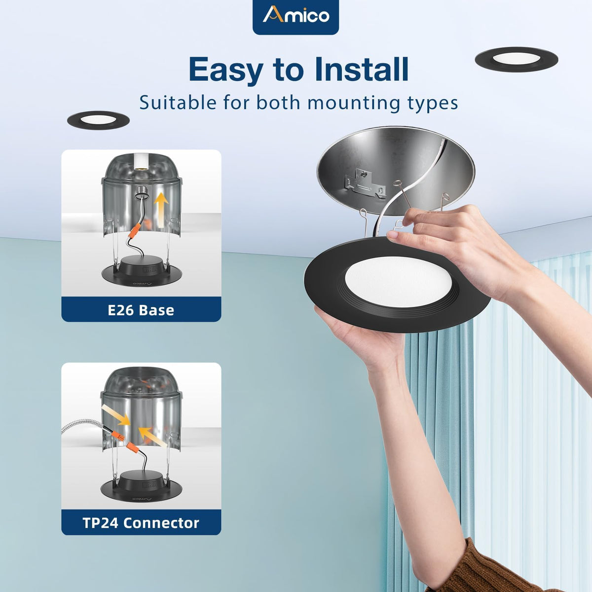 Amico 5CCT color temperature LEDs for flexible mood lighting.