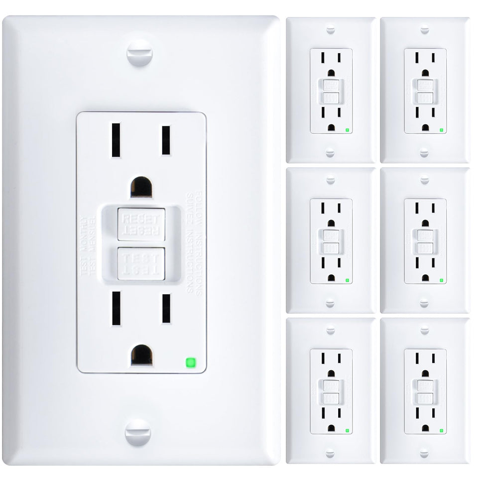 Amico GFCI outlet thinner design improves wiring space and heat dissipation.