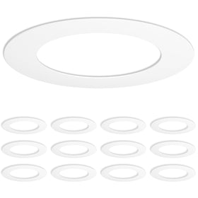 Amico Goof Ring for 6-inch recessed lights conceals rough drywall for a clean ceiling