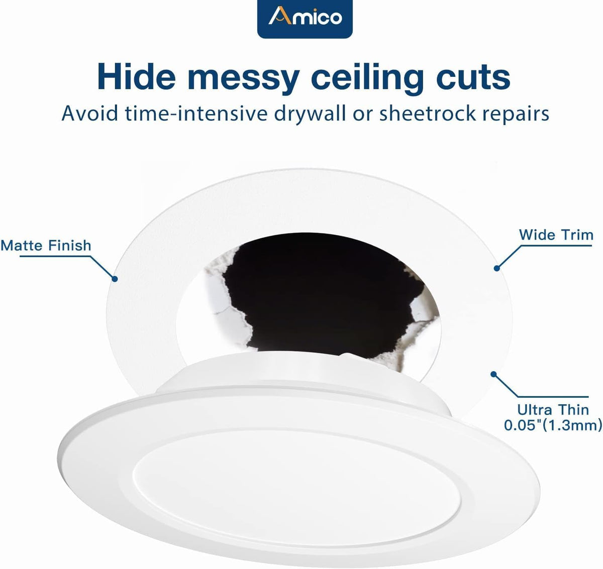 Amico goof rings durable plastic design for a clean ceiling look