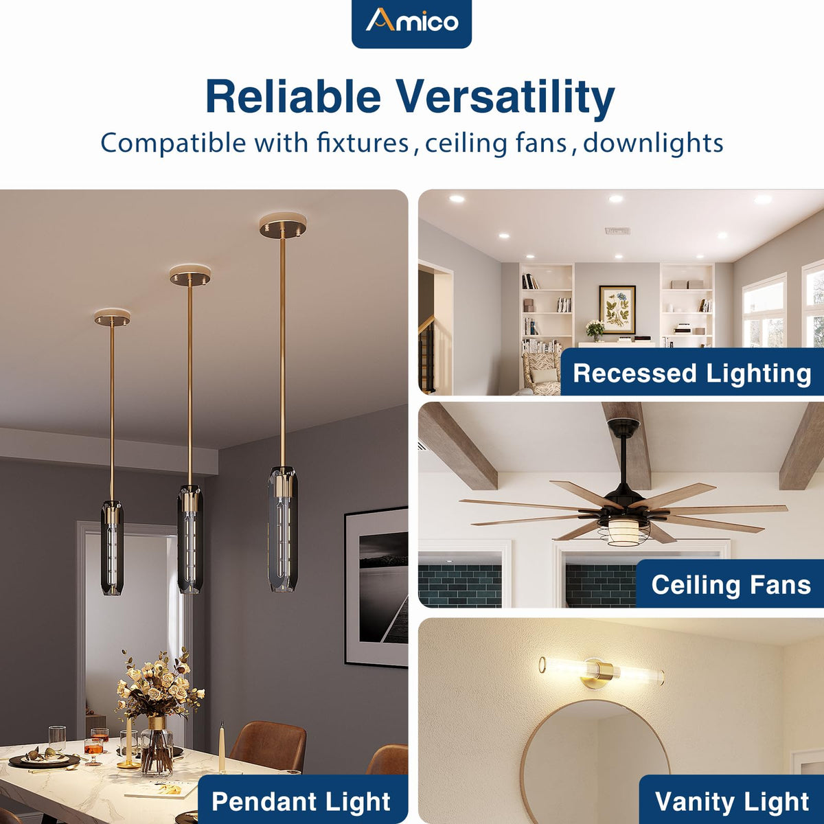 Amico goof rings compatible with ceiling fans and pendant lights