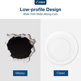 Amico goof rings tool-free install slips behind light trim