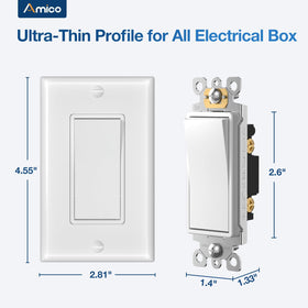 Amico grounding screw included for secure electrical connections.