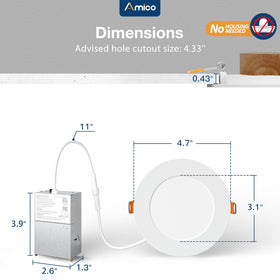 IC-rated Amico 4-inch downlight with insulation contact.