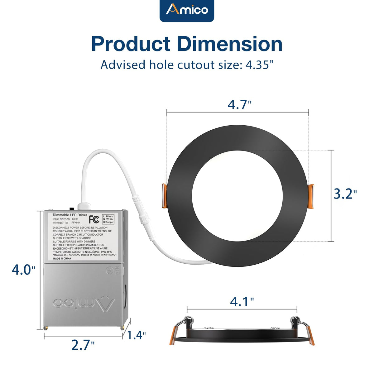 Amico IC-rated ceiling light safe near insulation