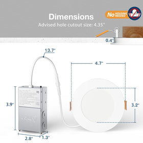 Amico IC-rated fixture with thermal protection for safe ceiling contact.