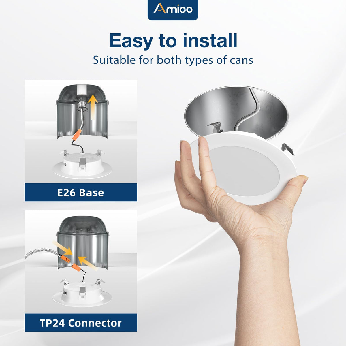 Amico LED can light 700 lumens at 7W delivers bright, energy-efficient lighting.