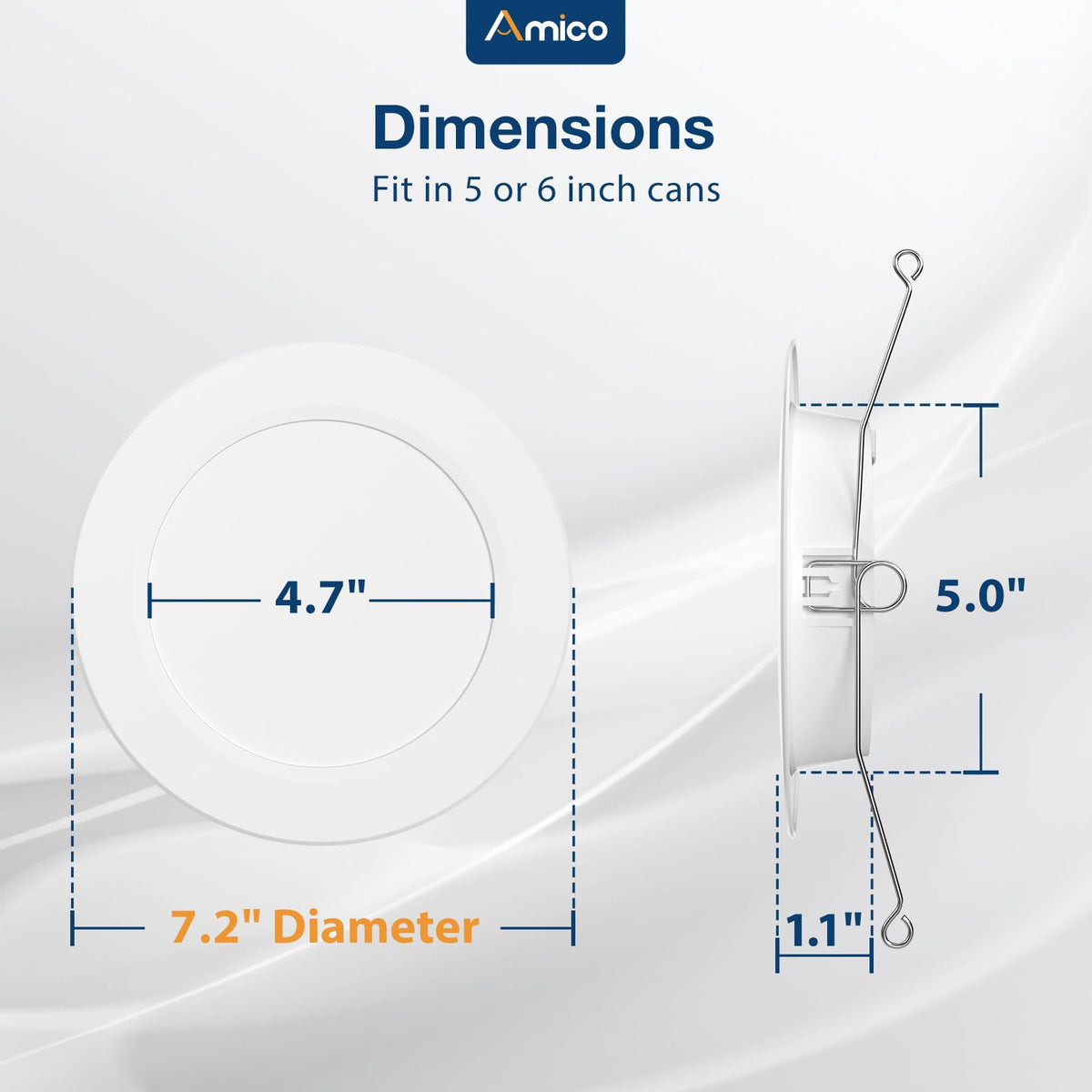 Amico LED can light uses a universal E26 base for easy retrofit.
