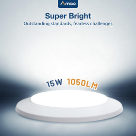 Amico disk light with color-temperature options from 2700K to 6000K.
