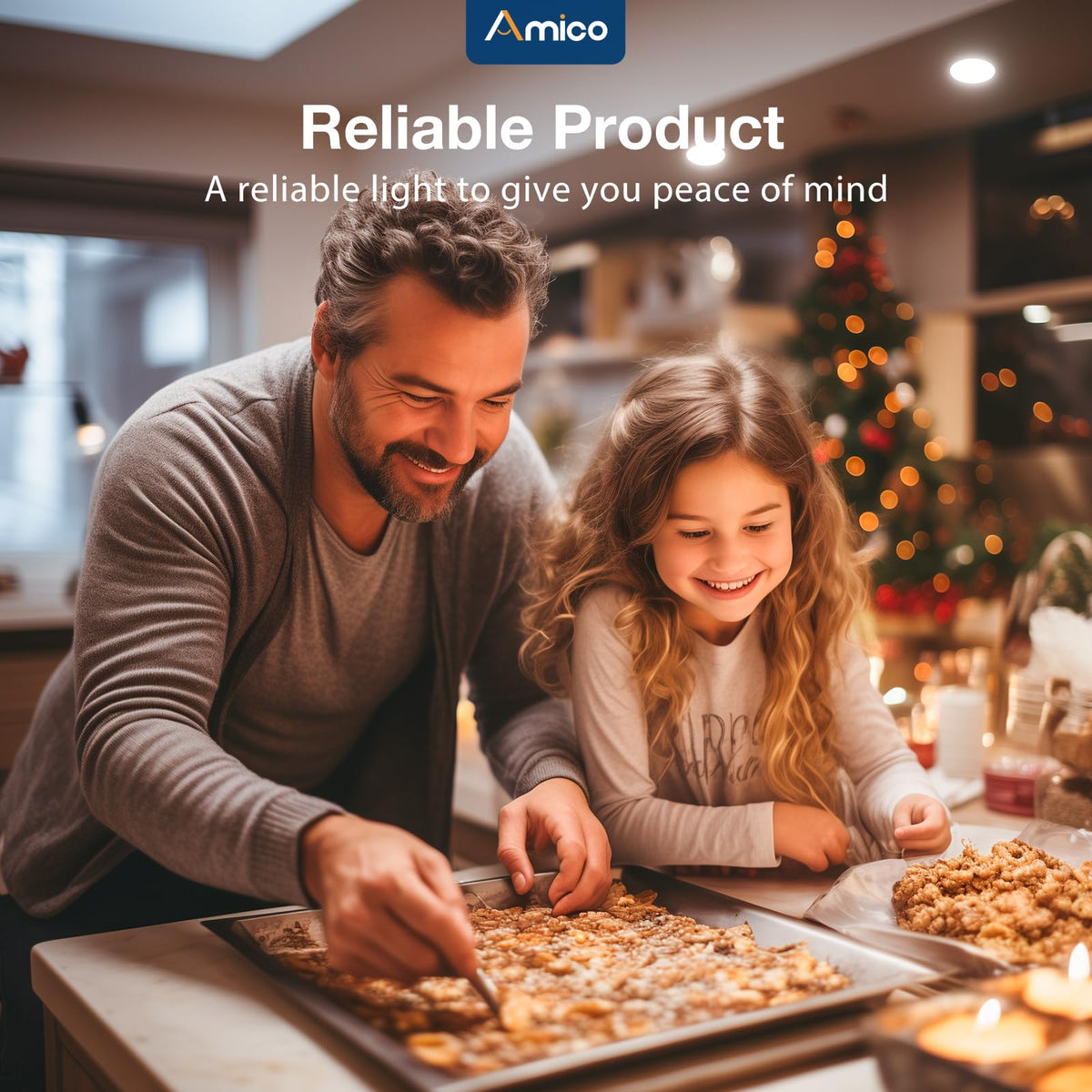 Amico IC, ETL, Energy Star certified disk light for reliable performance.