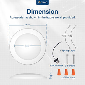Amico 15W/1100LM disk light offering energy savings comparable to a 110W lamp.