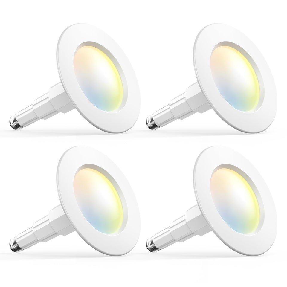 Amico 6-inch LED recessed can light four-pack for quick retrofit.