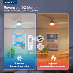 Amico quiet ceiling fan with near-silent operation (35dB)