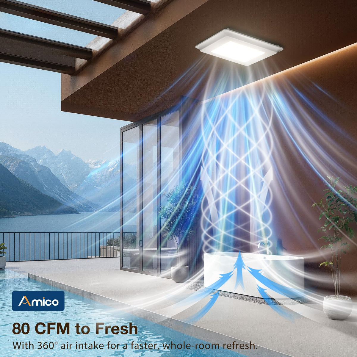 Amico quiet operation at 0.9 sones for undisturbed routines
