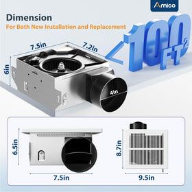 Amico quiet operation—1.5 sones for a calm bathroom ambience