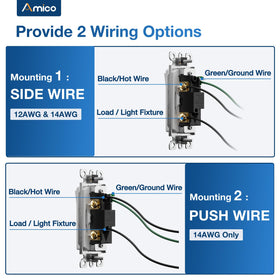 Amico rocker-paddle interrupter offers reliable on/off control with UL-listed safety.