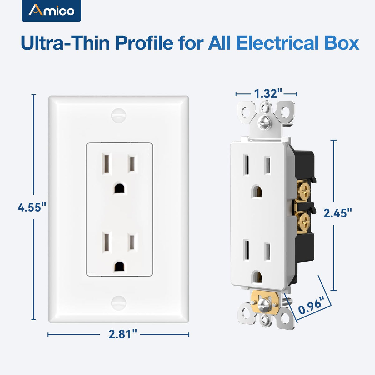 Amico slim design supports side-by-side placement with other devices.