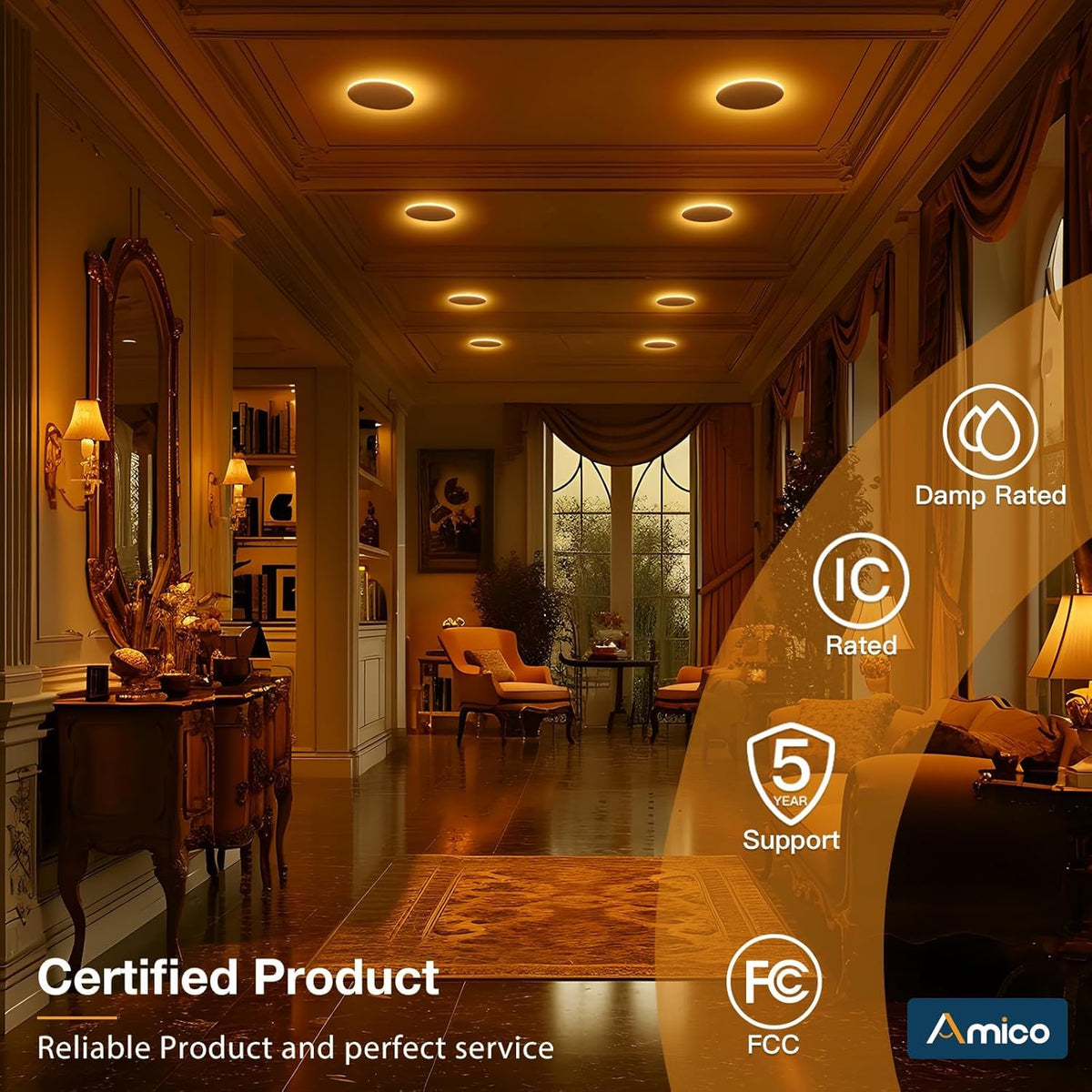 Amico two-pack 6-inch recessed lights for coordinated spaces.