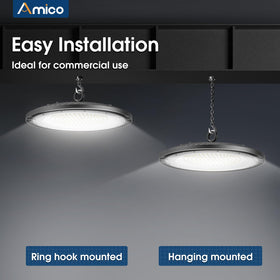 Amico UFO high bay light installed in gym or factory environment