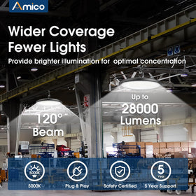 Amico UFO high bay light with IP65 dustproof protection for harsh environments
