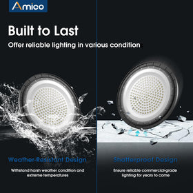 Amico UFO high bay light with US hook and 5' cable