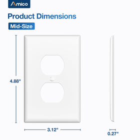 Amico UL listed wall plate ensures safe residential and commercial installation.