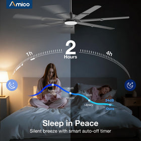 Amico ultra-quiet operation at 30 dB for bedrooms and study spaces.