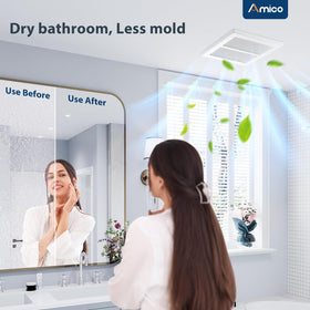 Amico 80 CFM ventilation removes steam and reduces moisture in the space.