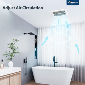 Amico ventilation reduces steam buildup on bathroom surfaces