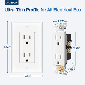 Amico white outlet blends with home or office decor