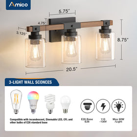 Amico wood-like frame detail blends rustic warmth with durable design.