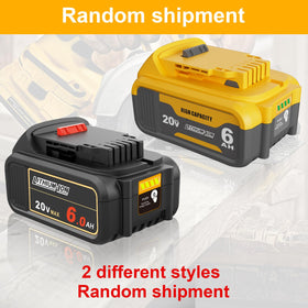 AMICROSS yellow battery design for easy identification in a toolbox.