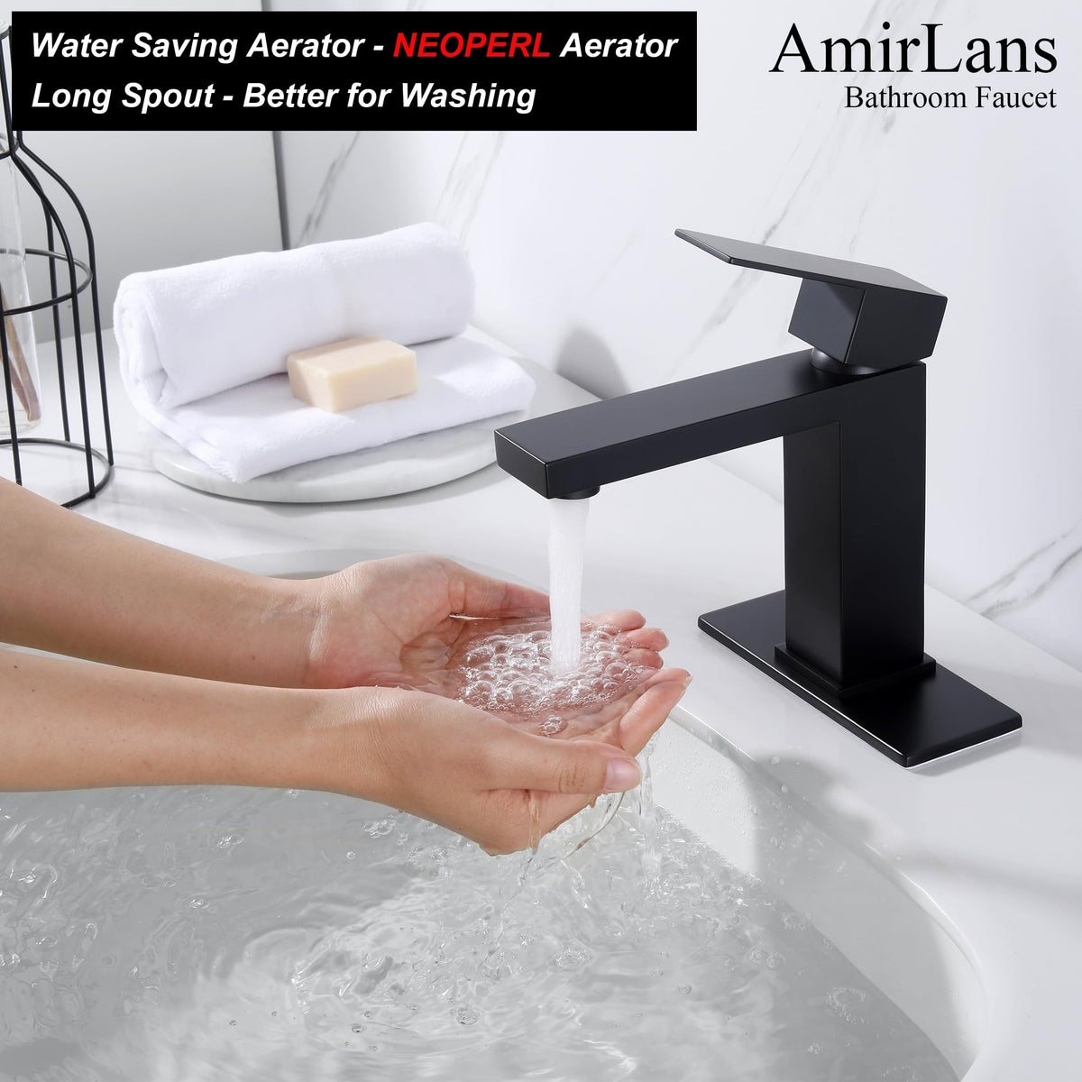 Installation kit for AmirLans AML-1141-BK including deck plate and hardware
