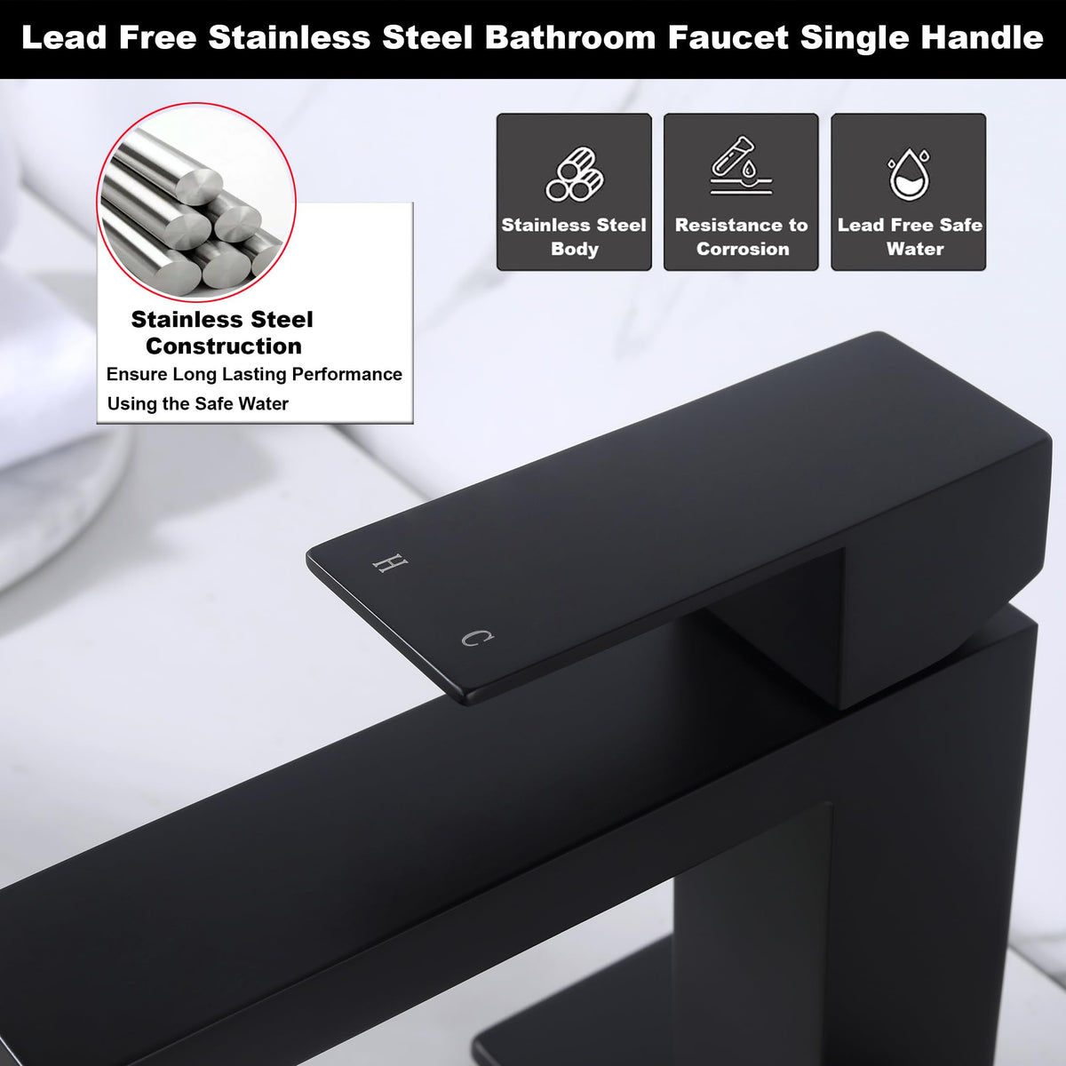 Pop up drain and overflow included with AmirLans AML-1141-BK faucet