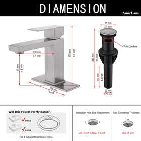 Brushed nickel finish close-up on AmirLans faucet for fingerprint resistance.