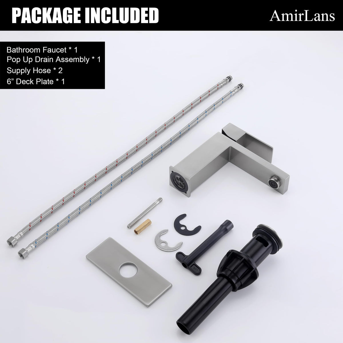 Modern AmirLans faucet setup enhances bathroom style and durability.