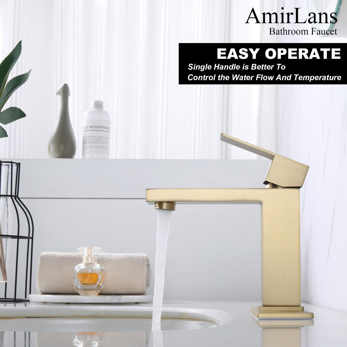 AmirLans pop-up drain with overflow simplifies sink maintenance.