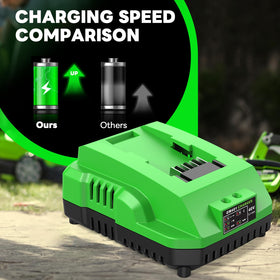 Flame retardant shell close-up on Amitself charger for safety.