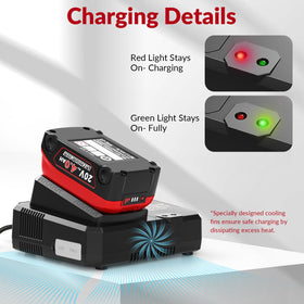 Amityke 3-LED power meter indicators on battery for at-a-glance charge status.
