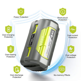 Amityke 40V battery with 4.0Ah capacity for longer outdoor work sessions