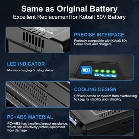 Amityke 80V replacement battery for KRC80-60 with BMS protection and safe operation.