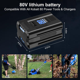 Amityke 80V replacement battery overview showing broad compatibility.