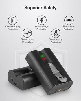 Amityke battery charging port with micro-USB for easy top-ups.