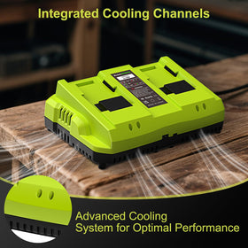 Amityke OP402 with USB-C port for charging devices alongside batteries
