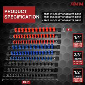 AMM 1/2 inch rail clip close-up in blue for quick size recognition