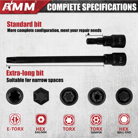 AMM 107PCS Allen and Torx collection covers essential fasteners.